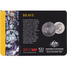 2018 20¢ ANZAC Spirit - Brave Carded/Coin